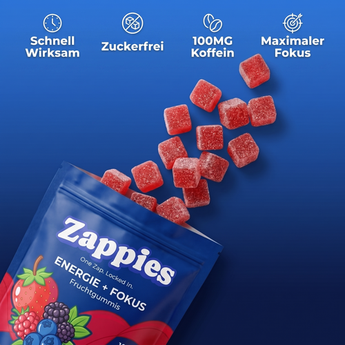 Zappies Energie + Fokus Fruchtgummis, Beeren Mix